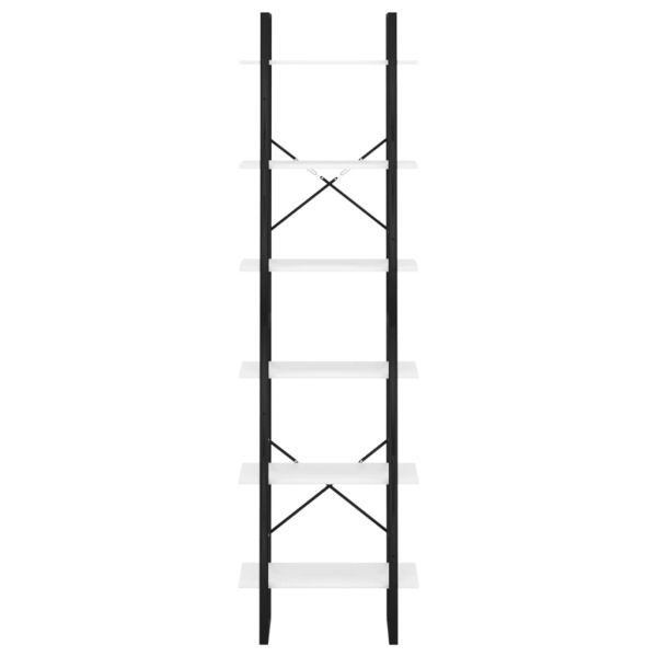 Етажерка, бяла, 60x30x210 см, инженерна дървесина