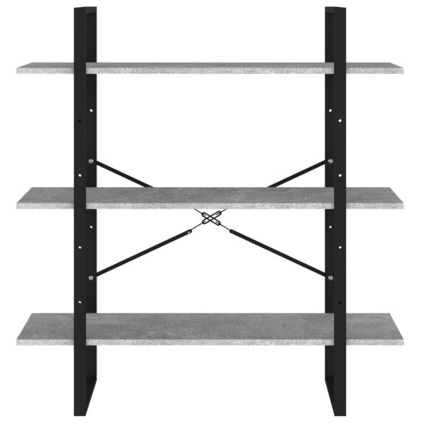 Библиотека, бетонно сив, 100x30x105 см, инженерно дърво