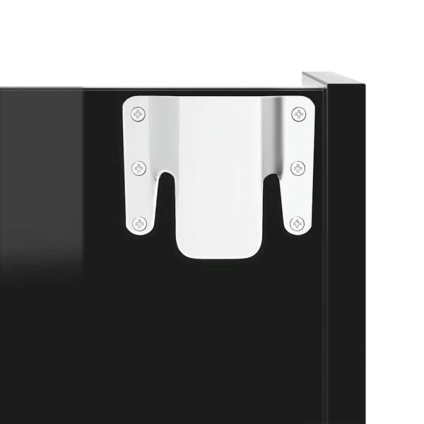 Стенен шкаф за обувки черен гланц 80x18x60 см инженерно дърво