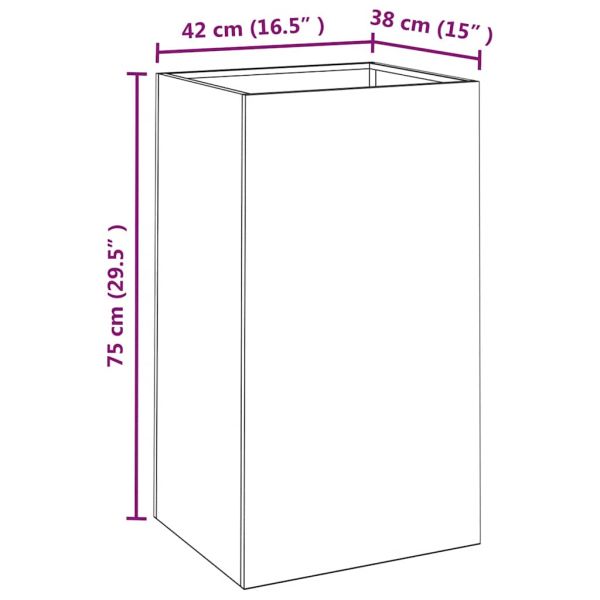 Кашпа, 42x38x75 см, кортенова стомана