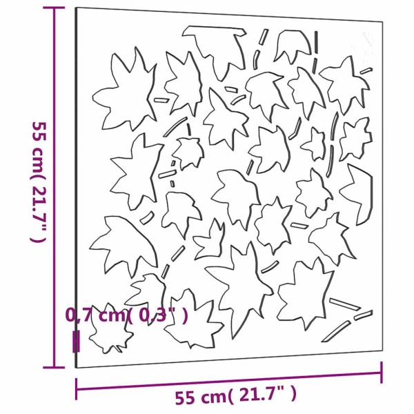 Градинска декорация 55x55 см стомана кортен дизайн кленов лист