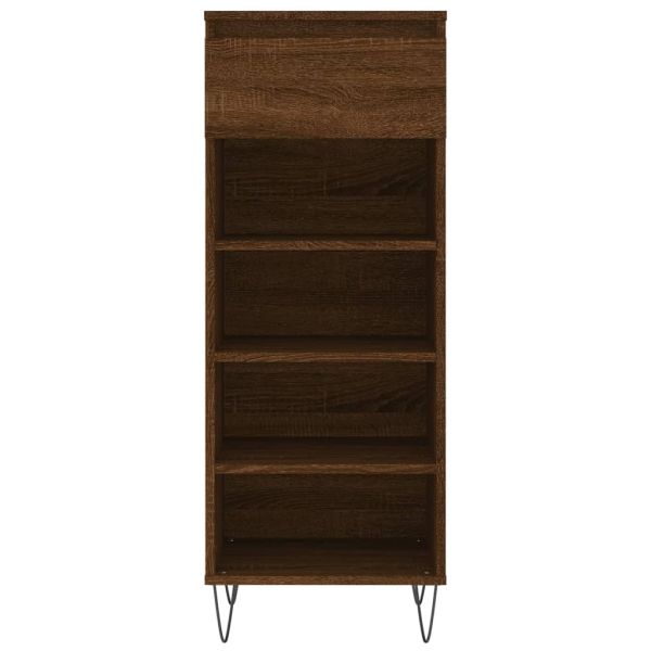 Шкаф за обувки, кафяв дъб, 40x36x105 см, инженерно дърво