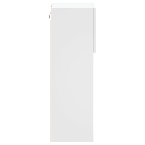 ТВ шкафове с LED осветление, 2 бр, бели, 30,5x30x90 см