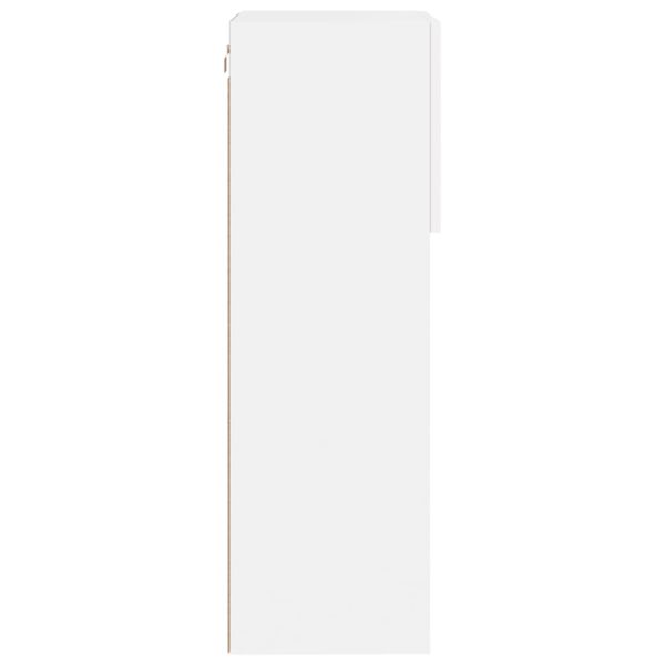 ТВ шкафове с LED осветление 2 бр бели 40,5x30x90 см