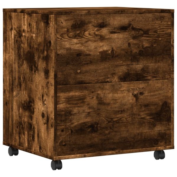 Стойка за принтер с колелца, опушен дъб, 60x50x67 см