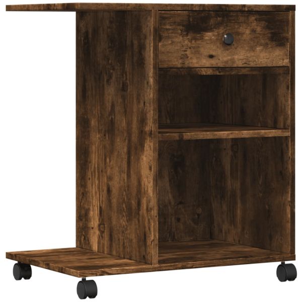 Стойка за принтер с колелца, опушен дъб, 60x40x68,5 см