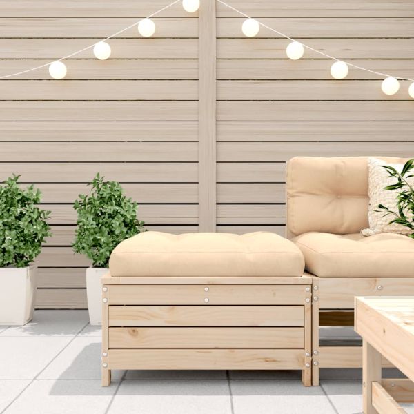 Градинска табуретка, 62x63,5x32 см, борова дървесина масив