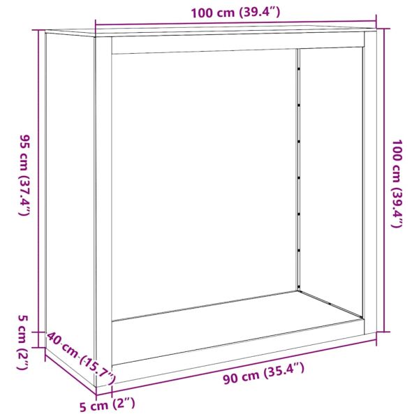 Стойка за дърва за огрев 100x40x100 см Патинираща стомана