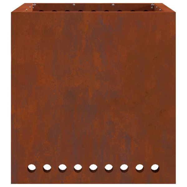 Бездимна камина Кафяво 48 x 48 x 50 см Патинираща стомана