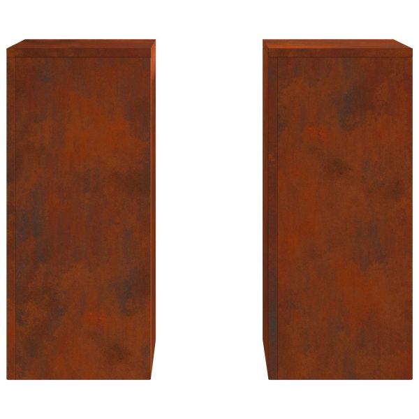 Стойка за растения 2 pcs Ръждясало 24 x 24 x 55 см