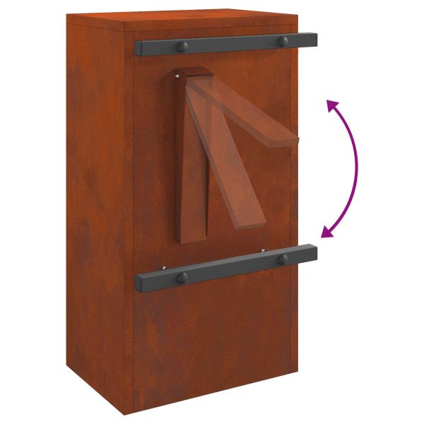 Пощенска кутия Ръждясало 30 x 20 x 55 см Патинираща стомана