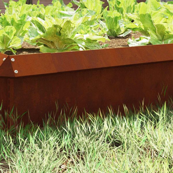 Оградка за охлюви 16 pcs Ръждясало 50 x 3,5 x 25 см