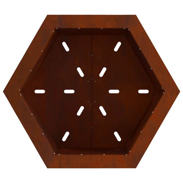 Бездимна камина Кафяво 48 x 48 x 51 см Патинираща стомана