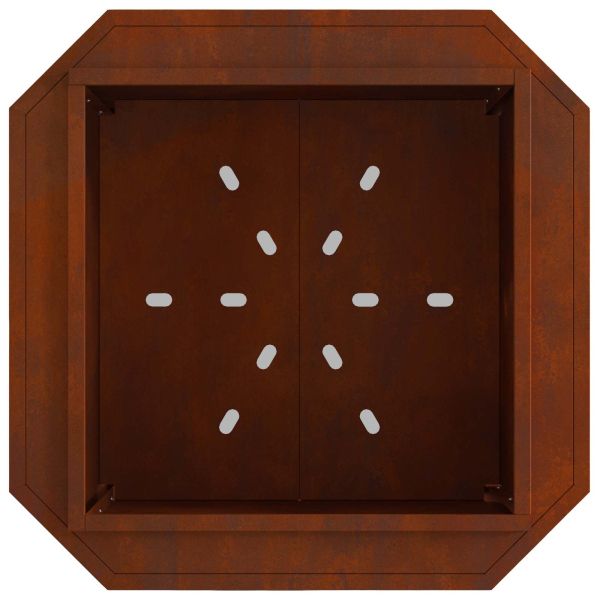 Бездимна камина Кафяво 48 x 48 x 51 см Патинираща стомана