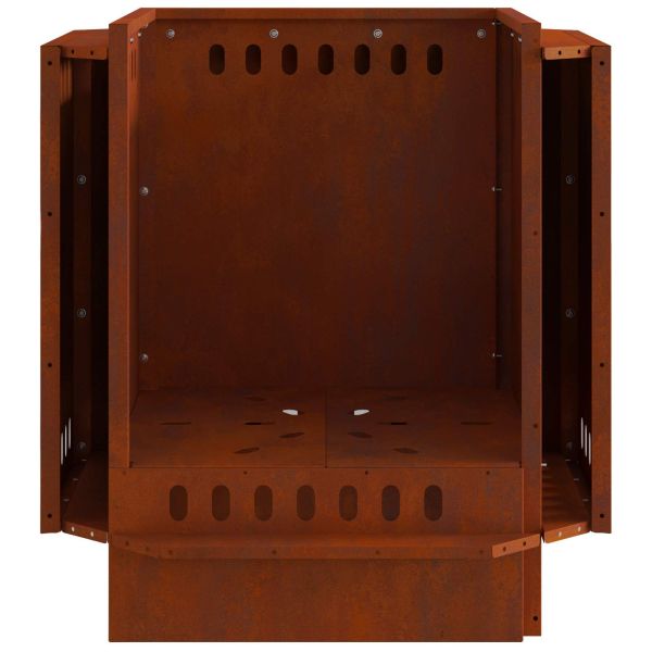 Бездимна камина Кафяво 48 x 48 x 51 см Патинираща стомана