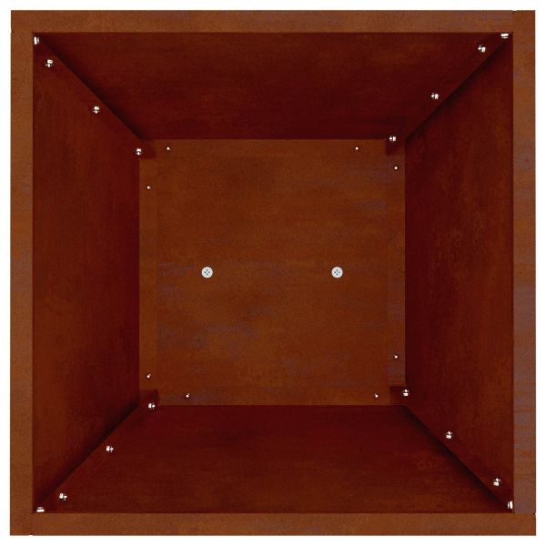 Саксия с колона Сребрист 35 x 35 x 73 см Патинираща стомана