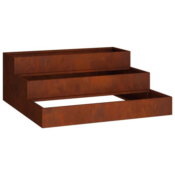 Градинска саксия Ръждясало 90 x 90 x 35 см Патинираща стомана