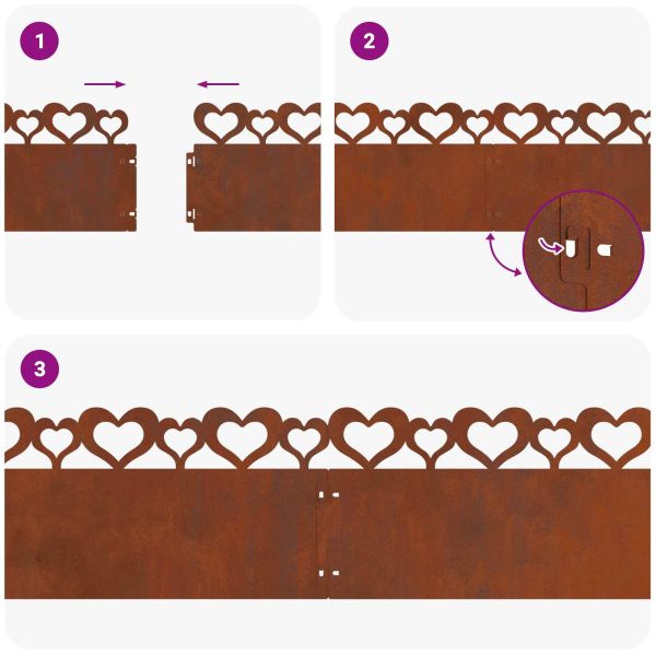 Ограничители за тревни площи 30 pcs Ръждясало