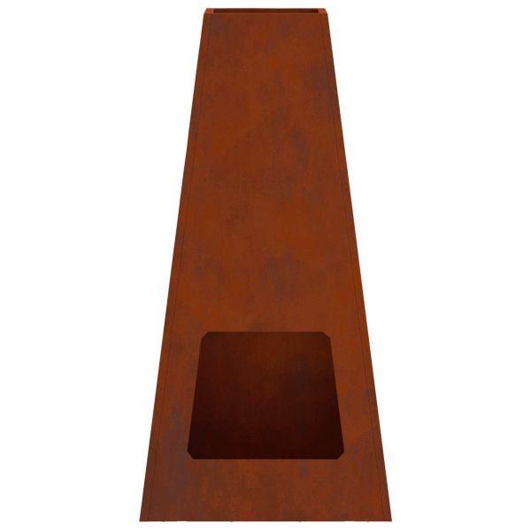 Огнище Кафяво 50 x 35 x 100 см Патинираща стомана