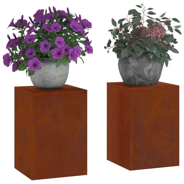 Стойка за растения 2 pcs Ръждясало 24 x 24 x 35 см