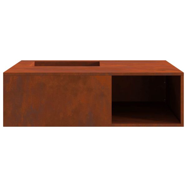 Огнище Кафяво 100 x 100 x 30 cm Патинираща стомана
