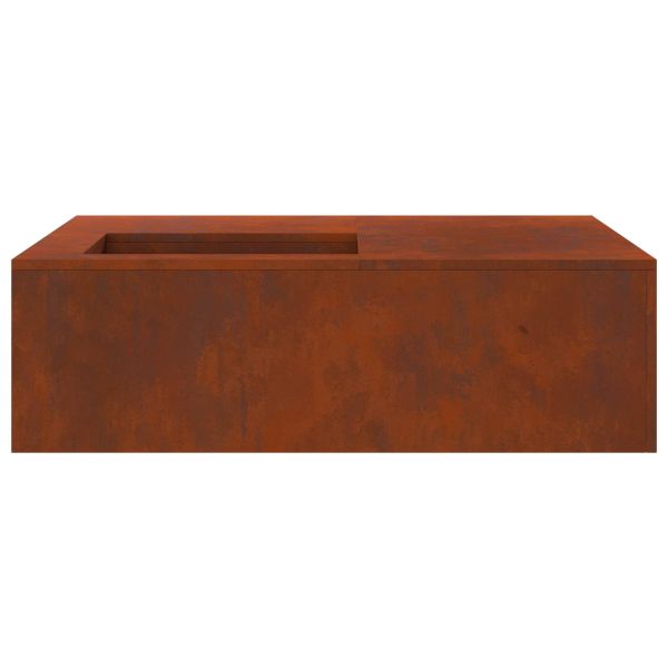 Огнище Кафяво 100 x 100 x 30 cm Патинираща стомана