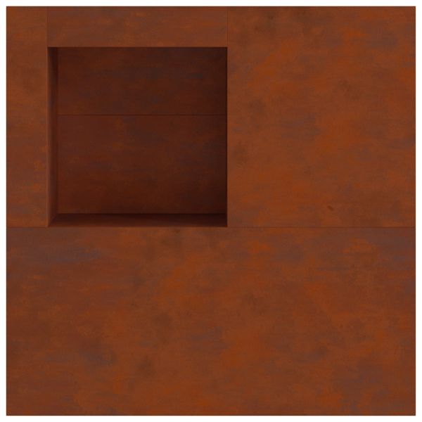 Огнище Кафяво 100 x 100 x 30 cm Патинираща стомана