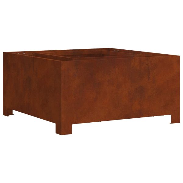 Огнище Кафяво 60 x 60 x 30 cm Патинираща стомана