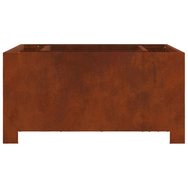 Огнище Кафяво 60 x 60 x 30 cm Патинираща стомана