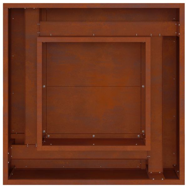 Огнище Кафяво 60 x 60 x 30 cm Патинираща стомана