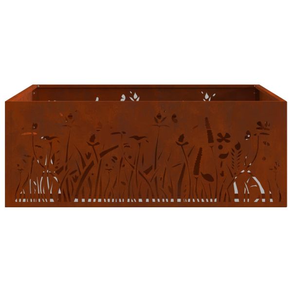 Огнище Кафяво 80 x 80 x 30 cm Патинираща стомана