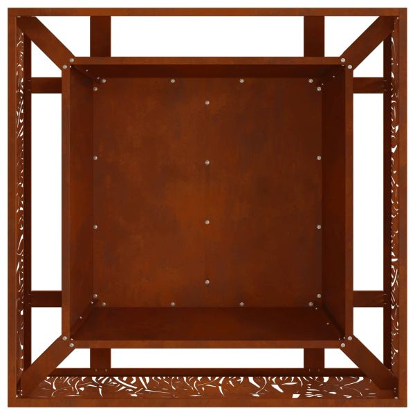 Огнище Кафяво 80 x 80 x 30 cm Патинираща стомана