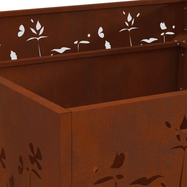 Огнище Кафяво 80 x 80 x 30 cm Патинираща стомана