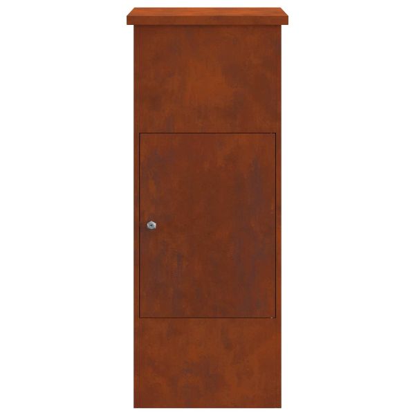 Пощенска кутия за пратки с врата Ръждясало 44,5 x 29 x 110,5 см