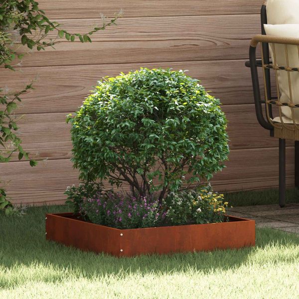 Ограда за трева 6 pcs Ръждясало 50 x 50 x 13 см