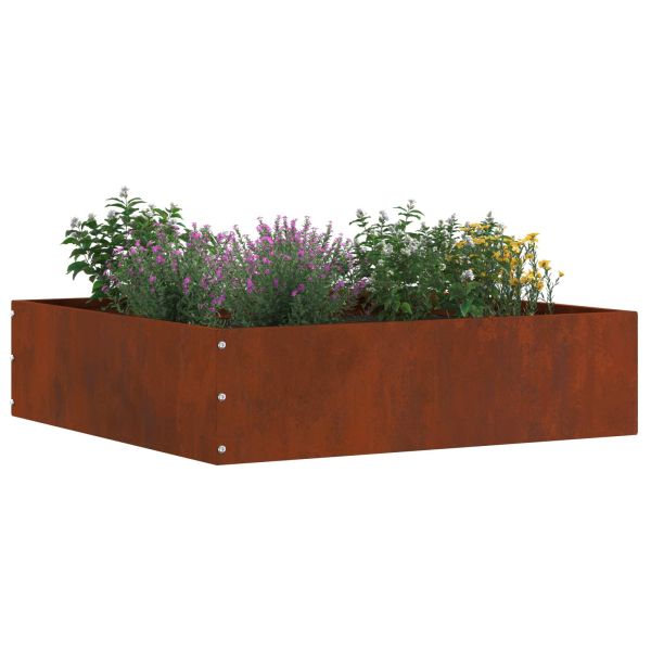 Ограда за трева 6 pcs Ръждясало 50 x 50 x 13 см