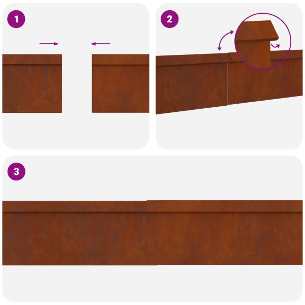 Огради за охлюви 12 pcs Ръждясало Патинираща стомана