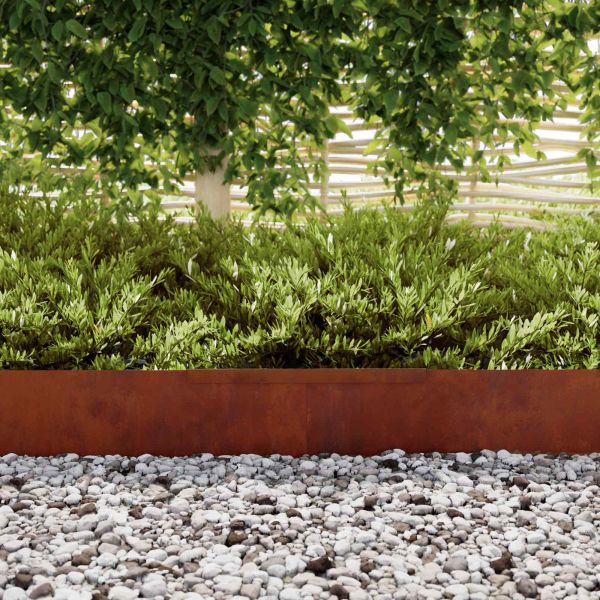 Ограда за трева 4 pcs Ръждясало 450 x 0.05 x 15 см