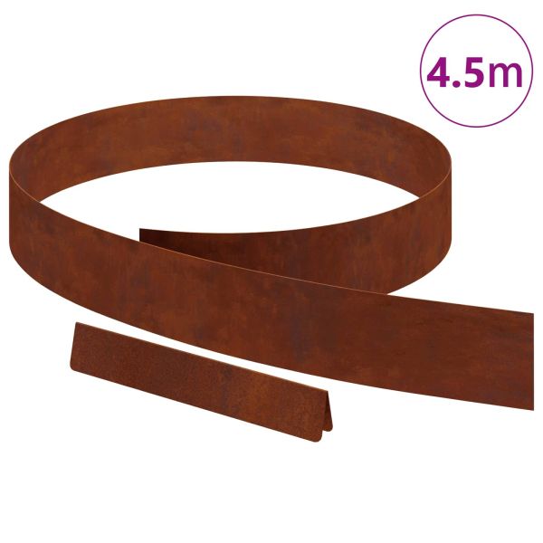 Ограда за трева Ръждясало 450 x 0.05 x 15 см Патинираща стомана