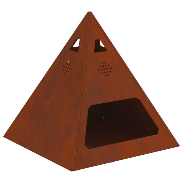 Огнище Кафяво 50 x 50 x 51 см Патинираща стомана