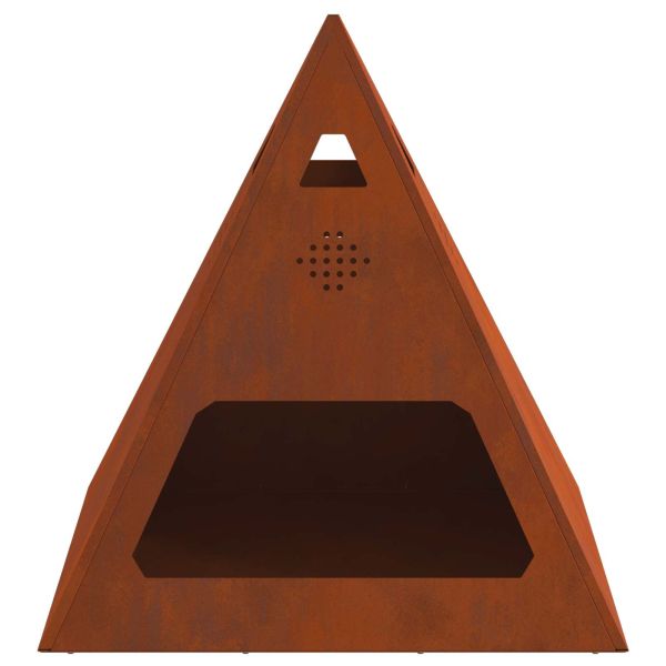 Огнище Кафяво 50 x 50 x 51 см Патинираща стомана