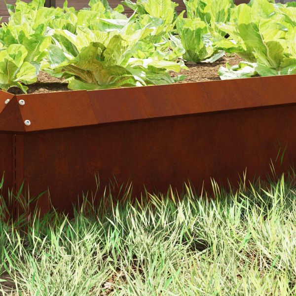 Оградка за охлюви Ръждясало 100 x 3,5 x 25 см