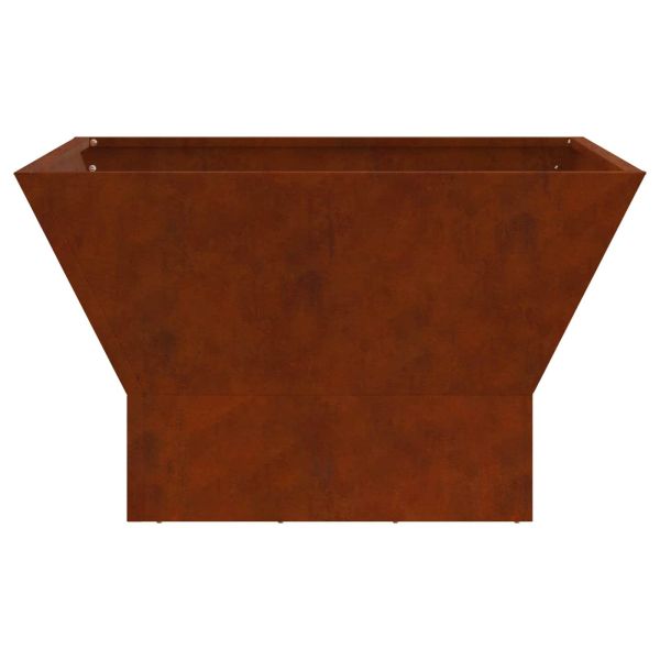 Огнище Кафяво 60 x 60 x 35 cm Патинираща стомана