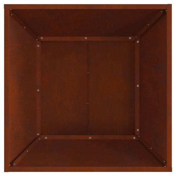 Огнище Кафяво 60 x 60 x 35 cm Патинираща стомана