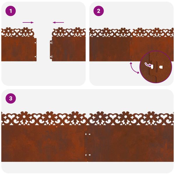 Ограничители за тревни площи 10 pcs Ръждясало