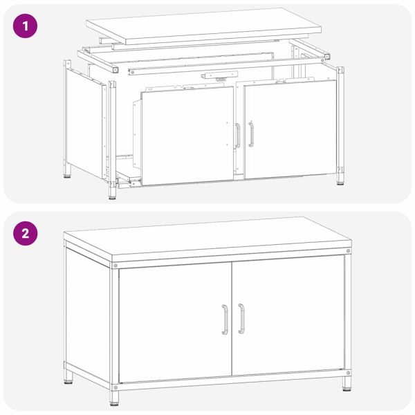 Съхранение в кухнята с рафт Ръждясало 60 x 50 x 92 см Стомана