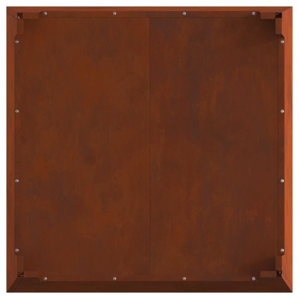 Огнище Кафяво 80 x 80 x 43 см Патинираща стомана