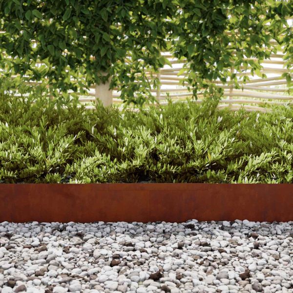 Ограда за трева Ръждясало 450 x 0.05 x 15 см Патинираща стомана