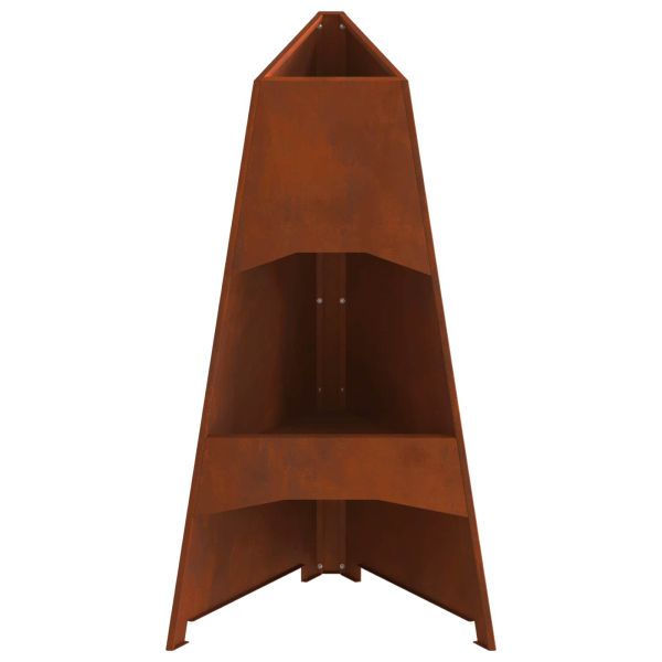 Огнище Кафяво 50 x 50 x 95 см Патинираща стомана