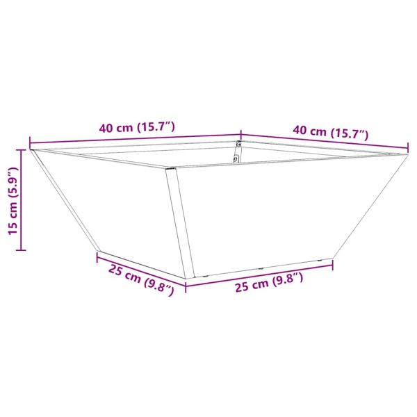 Градинска саксия 5 pcs Ръждясало 40 x 40 x 15 см